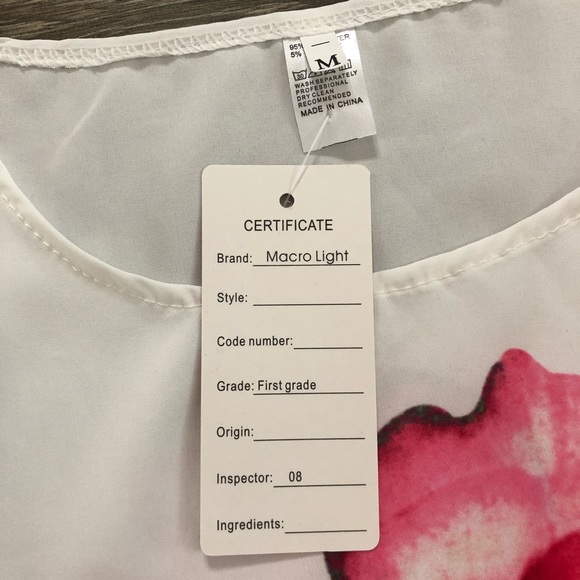 MICRO LIGHT white and pink rose dress size medium - Picture 2 of 7